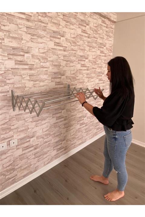 Kurutmatik Metalik 85 cm 7 Çubuklu Katlanabilr Çamaşır Kurutma Askısı