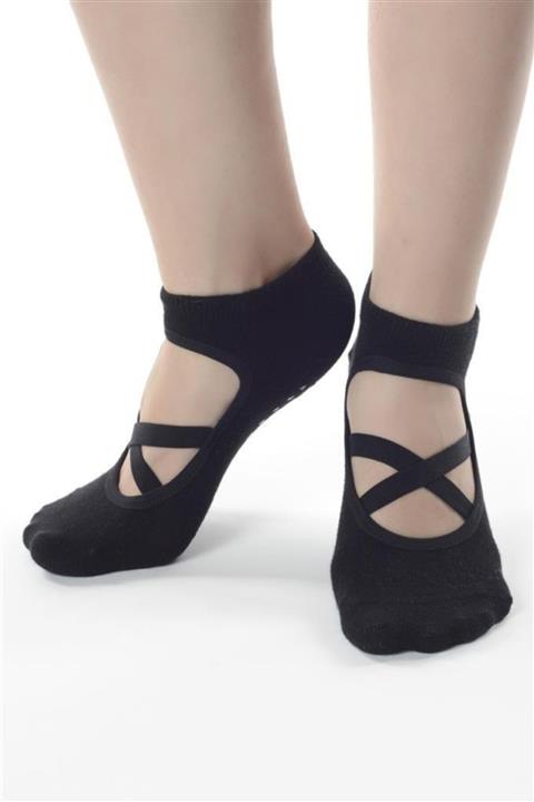 BUSSO Yoga&pilates Çorabı 3 Çift Kaydırmaz Tabanlı Siyah