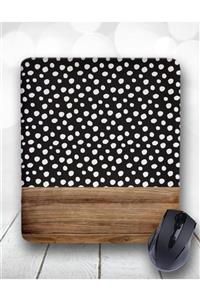 Atölye Çizgi Polka Dots Kumaş Desen Bilek Destekli Mouse Pad