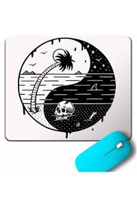 Kendim Seçtim Ying Yang Doğa Günü Çevre Kirliliği Ölüm Skull Mouse Pad