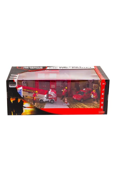 Furkan Metal Arabalı Itfaiye Merkezi Seti