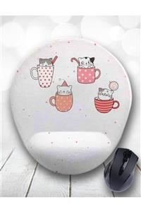 Atölye Çizgi Sevimli Kediler Bilek Destekli Mouse Pad