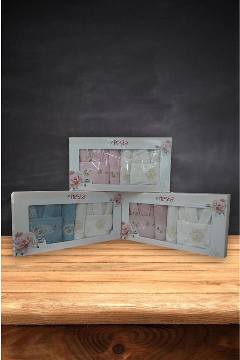 Fiesta Tuğra Nakışlı Aile Bornoz Seti