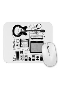 Baskı Dükkanı Gitar Amfi Gitarist Pedal Kedi Mouse Pad