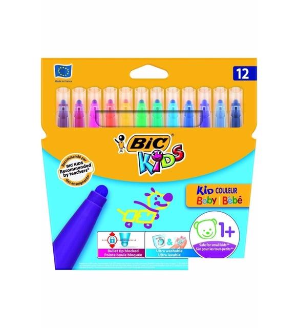 Bic Kids Kid Couleur Keçeli Boya Kalemi 12 Renk Plastik Yelpaze Kutu