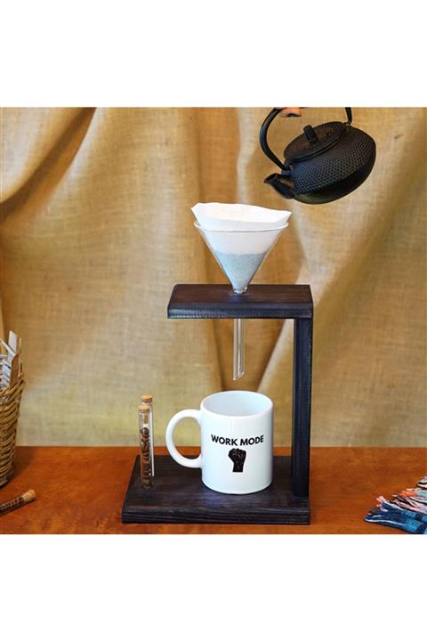 Ağaç Konsept V60 Manuel Kahve Demleme Standı - Siyah 2