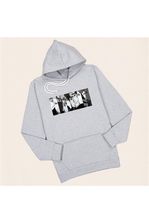 uyguntarz Kapşonlu Gri Anime Sweat