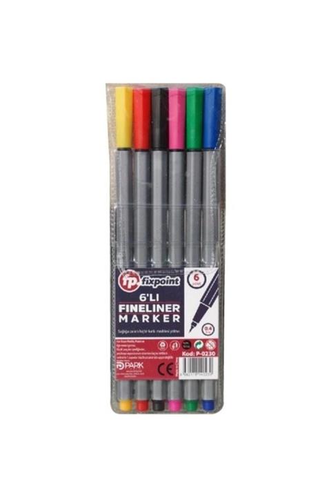 FixPoint P-0230 Fineliner Keçeli Kalem 6 Renk