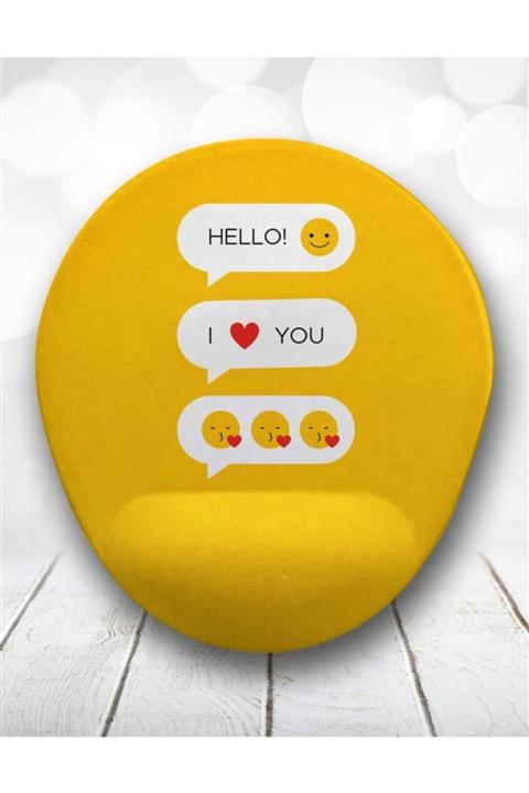 Atölye Çizgi Emoji Baloncuk Bilek Destekli Mousepad