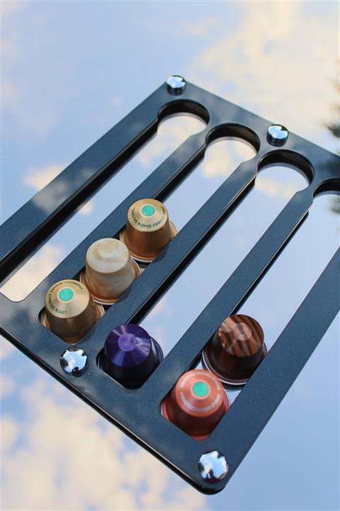 MY1COMPANY Nespresso Uyumlu Mıknatıslı Hafif Simli Siyah Renkli Kahve Kapsül Tutucu - Kutusu - Düzenleyici