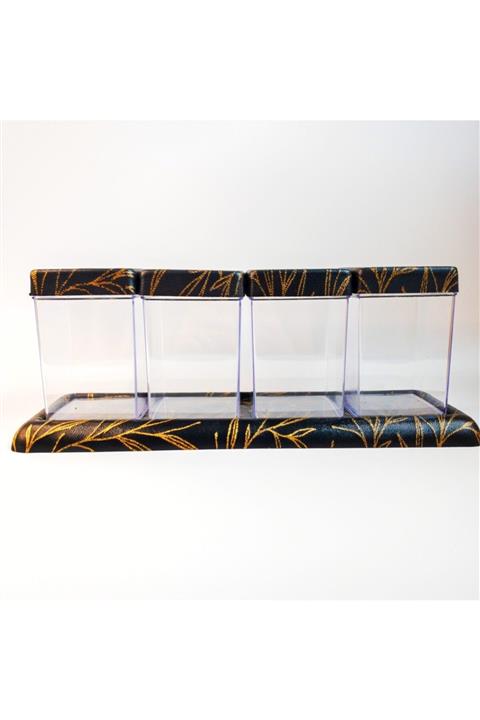 CANSU HOME Garbi 4'lü Büyük Boy Lüks Baharatlık Seti