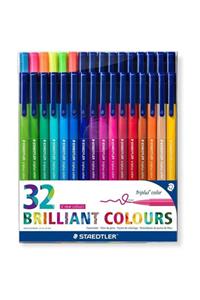 Staedtler Triplus Color Keçe Uçlu Kalem Brilliant Colours 32li