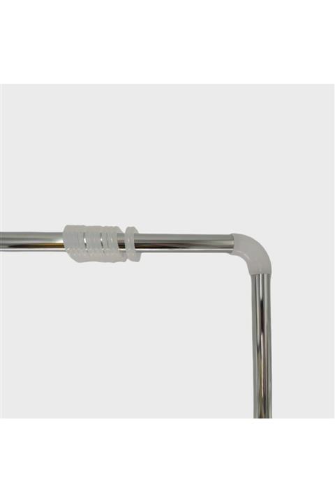 Zethome Banyo Duş Perde Borusu Krom Köşe Boru