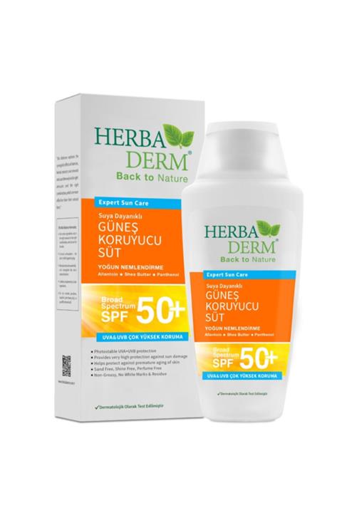 Herbaderm Çok Yüksek Koruma Suya Dayanıklı Güneş Sütü 50+ SPF 150 ml