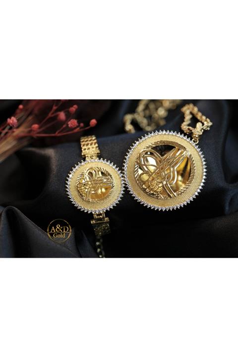 ADGOLD Tuğra Kolye Bileklik Set