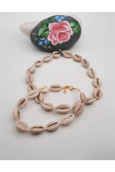 takitokaciniz Deniz Kabuğu Kolye Halhal Set