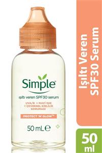 Simple Protect & Glow Işıltı Veren SPF30 & Vitamin E içeren Cilt Bakım Serumu 50 Ml