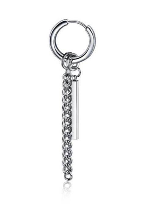 Chavin Çelik Sallantılı Çubuk Bayan- Erkek Küpe Ef38