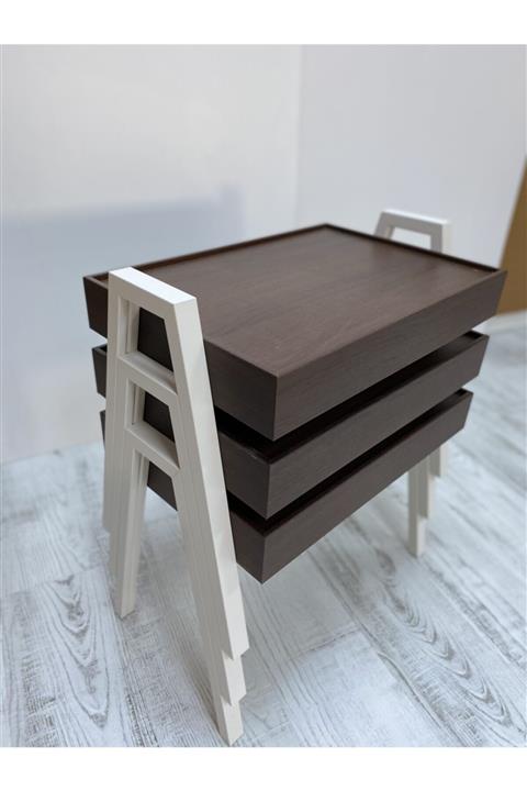 brandmobilya Tepsi Model Zigon Sehpa-ceviz/krem