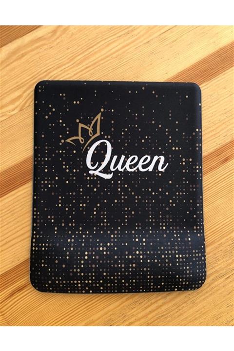 Atölye Çizgi Queen Kraliçe Siyah Gold Bilek Destekli Mouse Pad