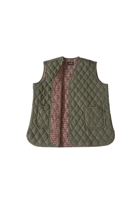 VETRE Kadın Ekose Yelek Haki Büyük Beden