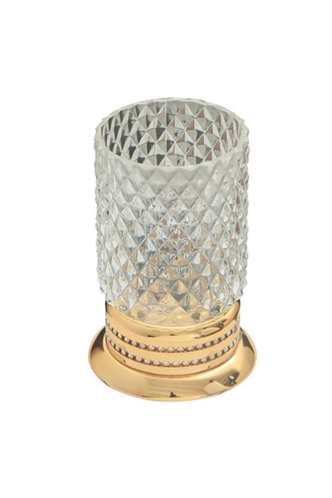 Comfort Eldorado Gold Set Üstü Pirinç-b.cam-taşlı Desen Diş Fırçalık 7850