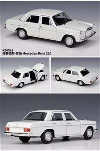 MERCEDES Benz 220 1-24 Die Cast Metal Model Araba Orjinal Lisanslı Beyaz