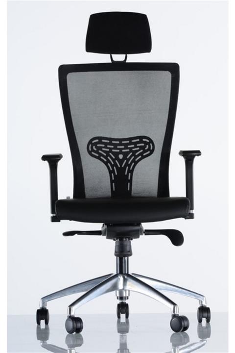 GOLDSİT Siyah Hareketli Kol Krom Metal Ayak Quatro 000 Pac Fileli Yönetici Koltuğu