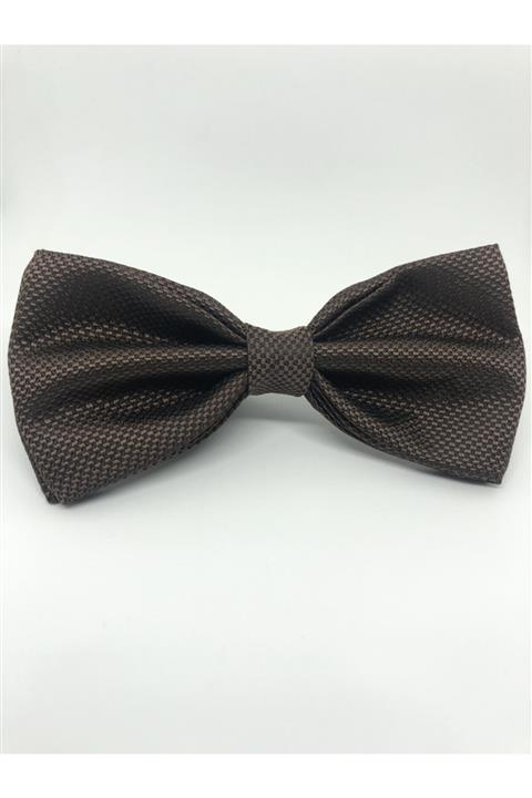 CRWAT ® Kahverengi / Kuşgözü Kumaş Papyon - Mendilli