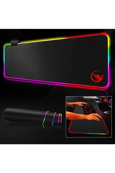 DTS Teknoloji J-tech J-90 Rgb Işıklı Oyuncu Mouse Pad Kaymaz Taban 40*90cm
