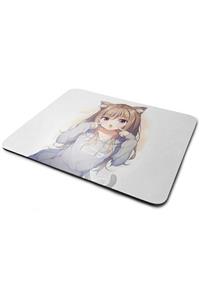 WuW Anime Kız Dikdörtgen Kaymaz Taban Mouse Pad