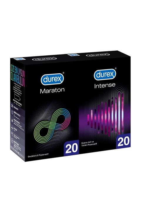 Durex Maraton 20li + Intense 20li Prezervatif Avantaj Paketi