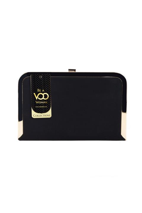 VOO Siyah Süet Gece Abiye Çantası