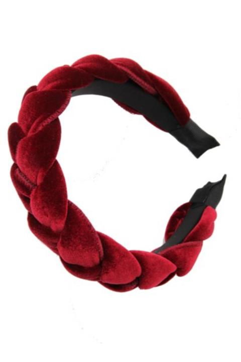 CSR AKSESUAR Kırmızı Örgülü Kadife Taç