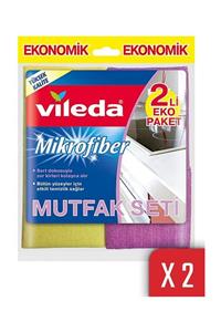 Vileda 2'Li Mikrofiber Mutfak Bezi 2'Li Paket