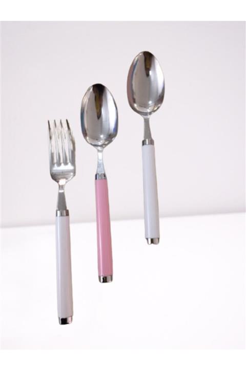 Depa Ews Soft Beyaz Düz Saplı Tatlı Çatalı (6lı)