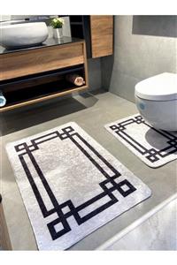 Brillant Lateks Taban Su Geçirmez Saçaksız (70x110 - 70x50) Ikili Banyo Paspas Takımı