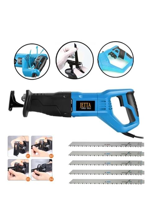 Jetta Power Tools Tools 3000 W Metal Şanzıman Profesyonell Tilki Kuyruğu Testere Ve 5 Adet Testere