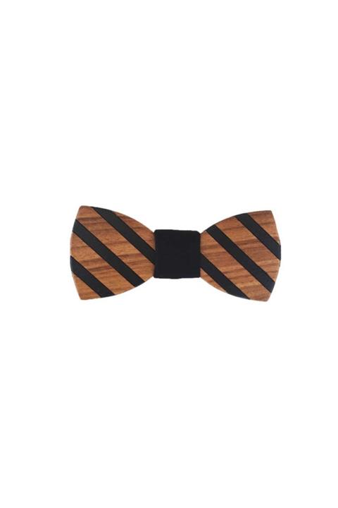 Hipster Deer Tezgah Istanbul Siyah Şerit Ahşap Papyon