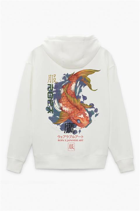 ROPA Koi Balığı Beyaz Unisex Sweatshirt