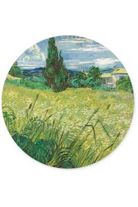 WuW Van Gogh Green Field Yuvarlak Kaymaz Taban Mouse Pad