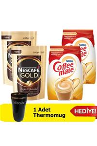 Nescafe Gold 200 Gr 2 Adet + Coffee Mate Kahve Kreması 500 Gr 2 Adet + Thermomug Hediye