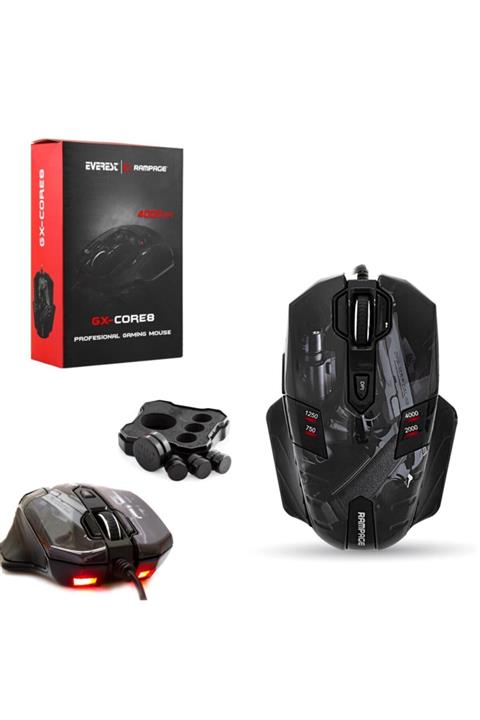 Everest Oyuncu Mouse Kablolu 4000dpı Ledli Gx-core8