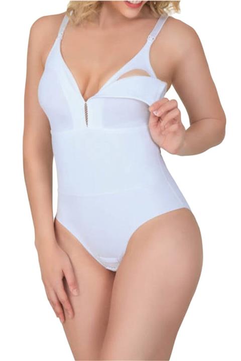 by HW Beyaz Sırt Destekli Lohusa Emzirme Özellikli Lazer Vücut Korse