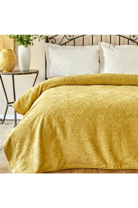 Karaca Home Scala Hardal Çift Kişilik Embosy Battaniye