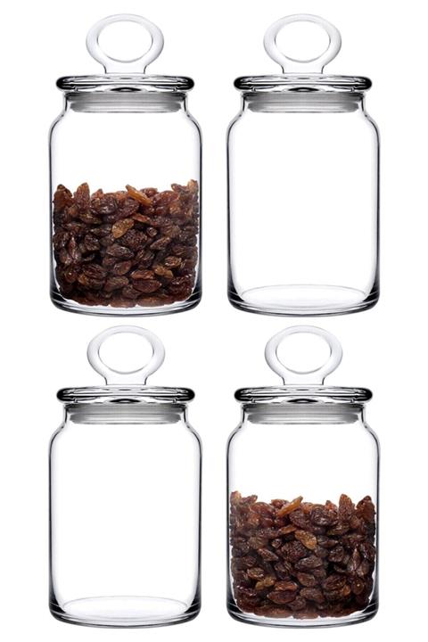 Paşabahçe 4'lü Kitchen Slim Cam Kapaklı Orta Kavanoz Seti - 860cc