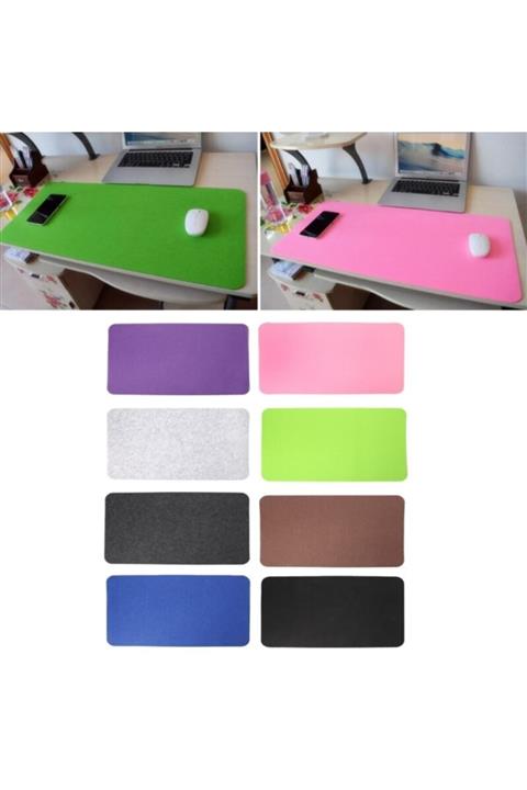 toptankece Keçe Mavi Renk Masa Pad 30x70 Cm, Keçeden Bilgisayar Matı Mavi