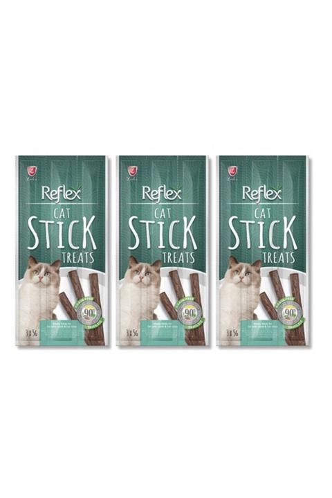 Reflex Tahılsız Kuzu Eti Ve Kedi Çimli Stick Kedi Ödül Maması 3x5 gr 3 Paket