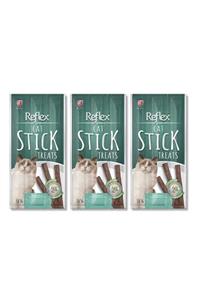 Reflex Tahılsız Kuzu Eti Ve Kedi Çimli Stick Kedi Ödül Maması 3x5 gr 3 Paket