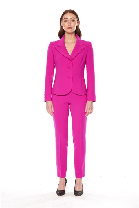 LAVİN TEKSTİL METİN YILDIRIM Kadın Fuşya Pantolon Ceket Takım